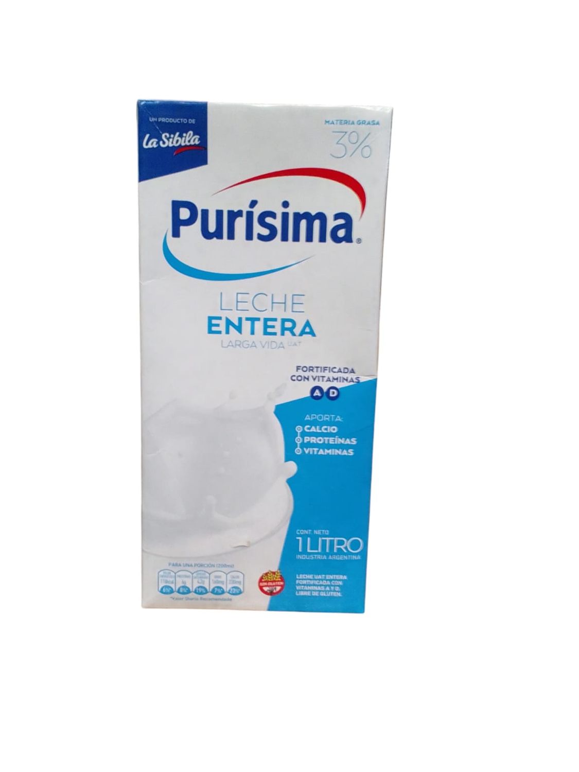 LECHE ENTERA LARGA VIDA X 1LT PURISIMA