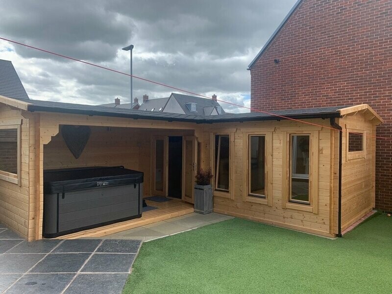 The Hampshire NLC 146 L Shaped Log Cabin | 7.0 x 6.0m