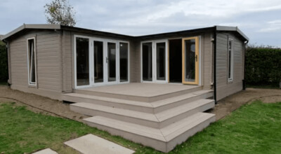 Corner NLC 152 L-Shaped Log Cabin | 8 x 8m