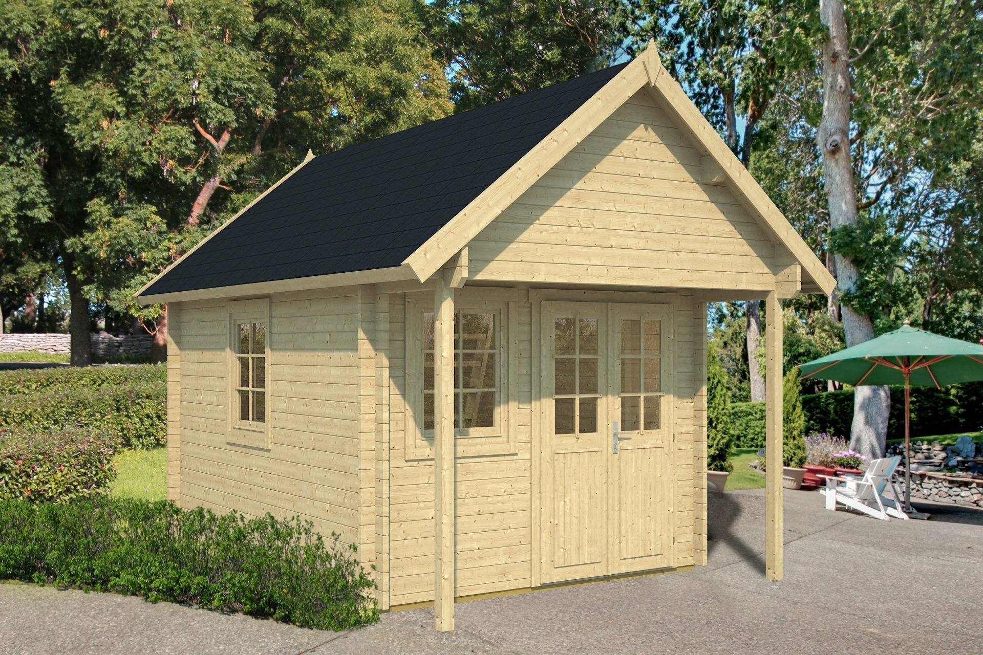BUNKIE 2.9x3.8m Log Cabin
