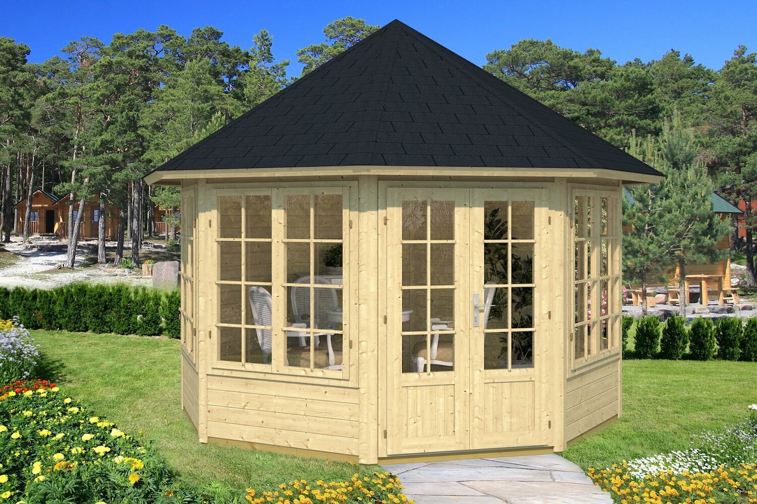 EMMA 3.7x3.7m Log Cabin