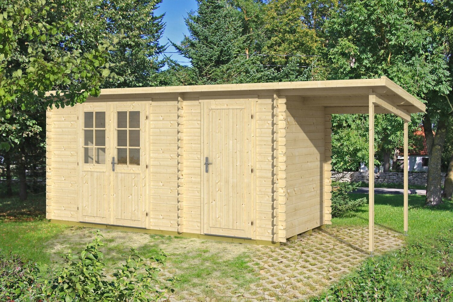 GLORIA-H+ 4.5x2.9m Log Cabin