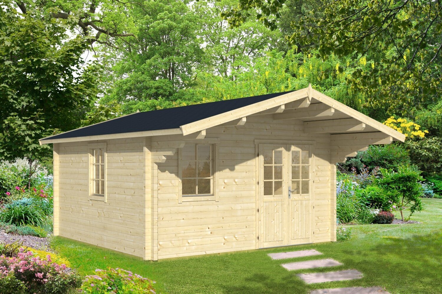 GOTLAND-A 4.4x4.4m Log Cabin
