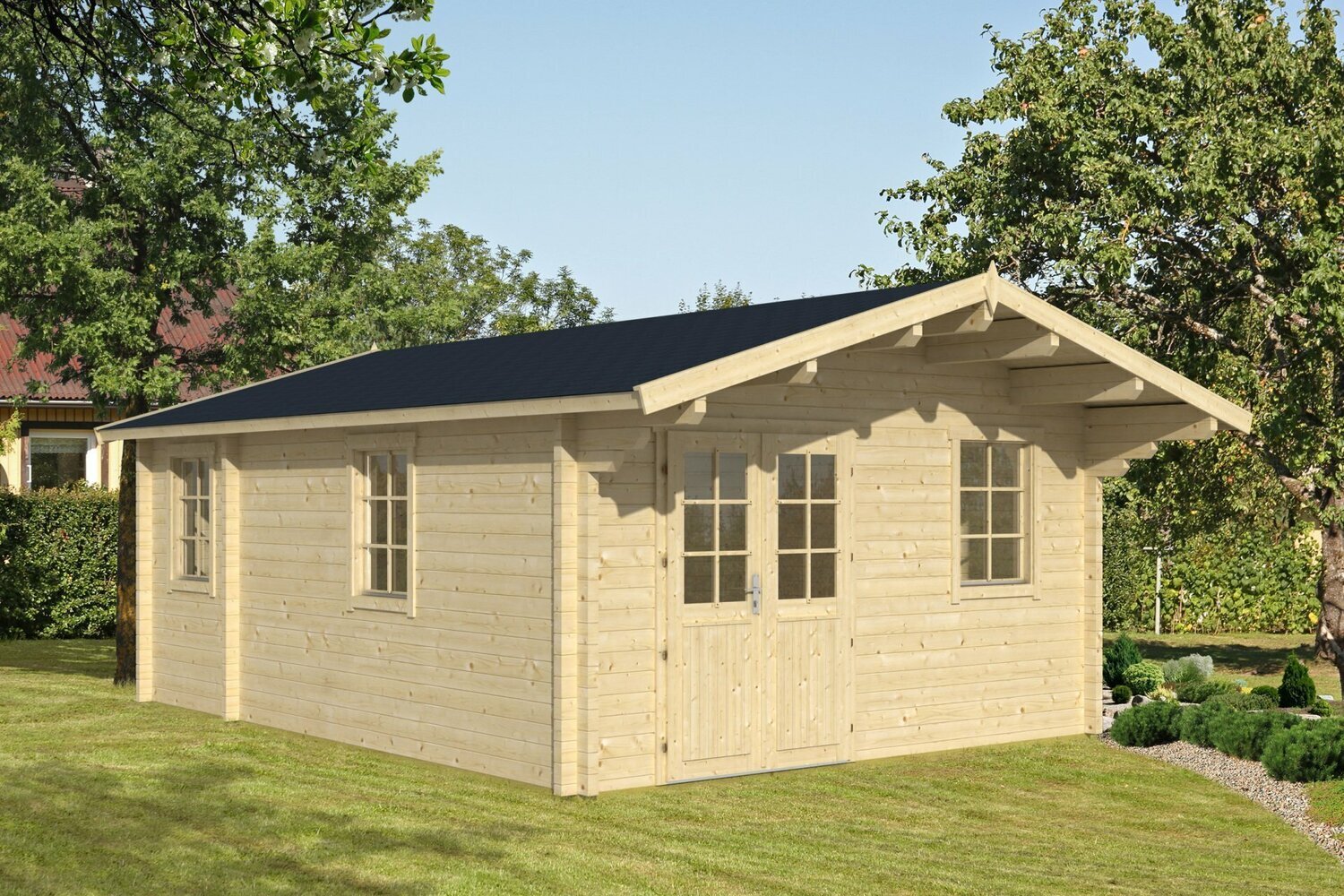 GOTLAND-D 4.4x6.0m Log Cabin