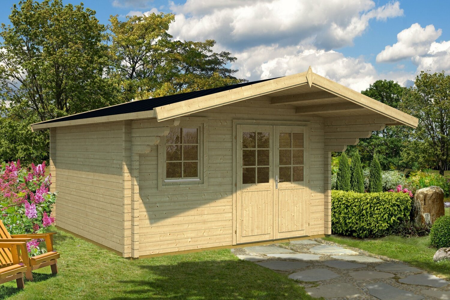 MALAGA-A 3.8x3.2m Log Cabin