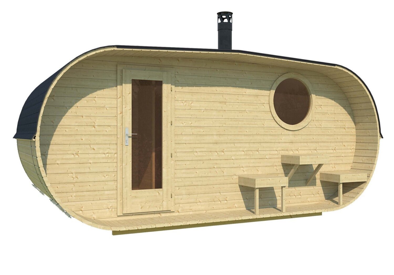 LOHJA Oval Sauna 5.0x2.4m