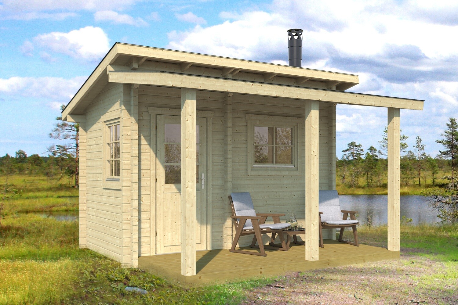 MODERNI PIHASAUNA 12 Sauna 3.8x2.4m
