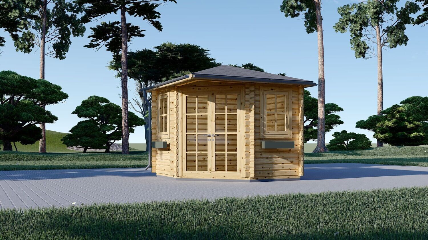 Corner Cabin 3.0x3.0m Log Cabin