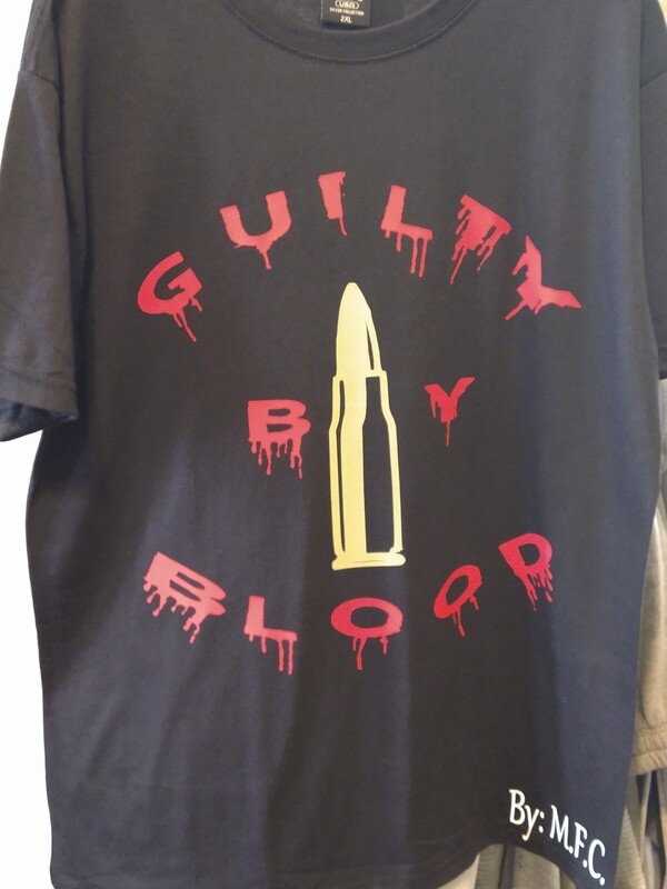 Guilty By Blood black tee shirt.