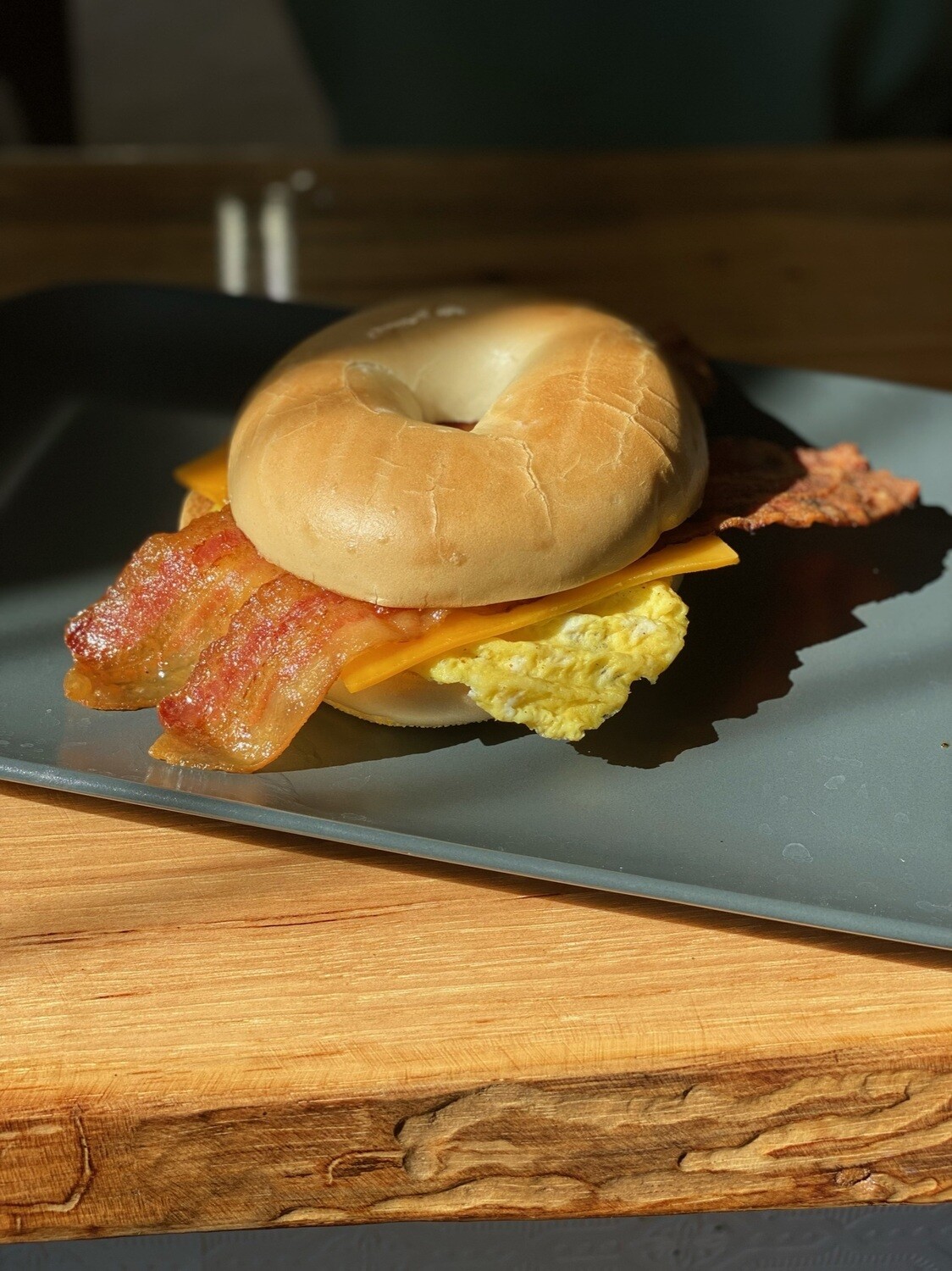 Bacon egg and cheese bagel