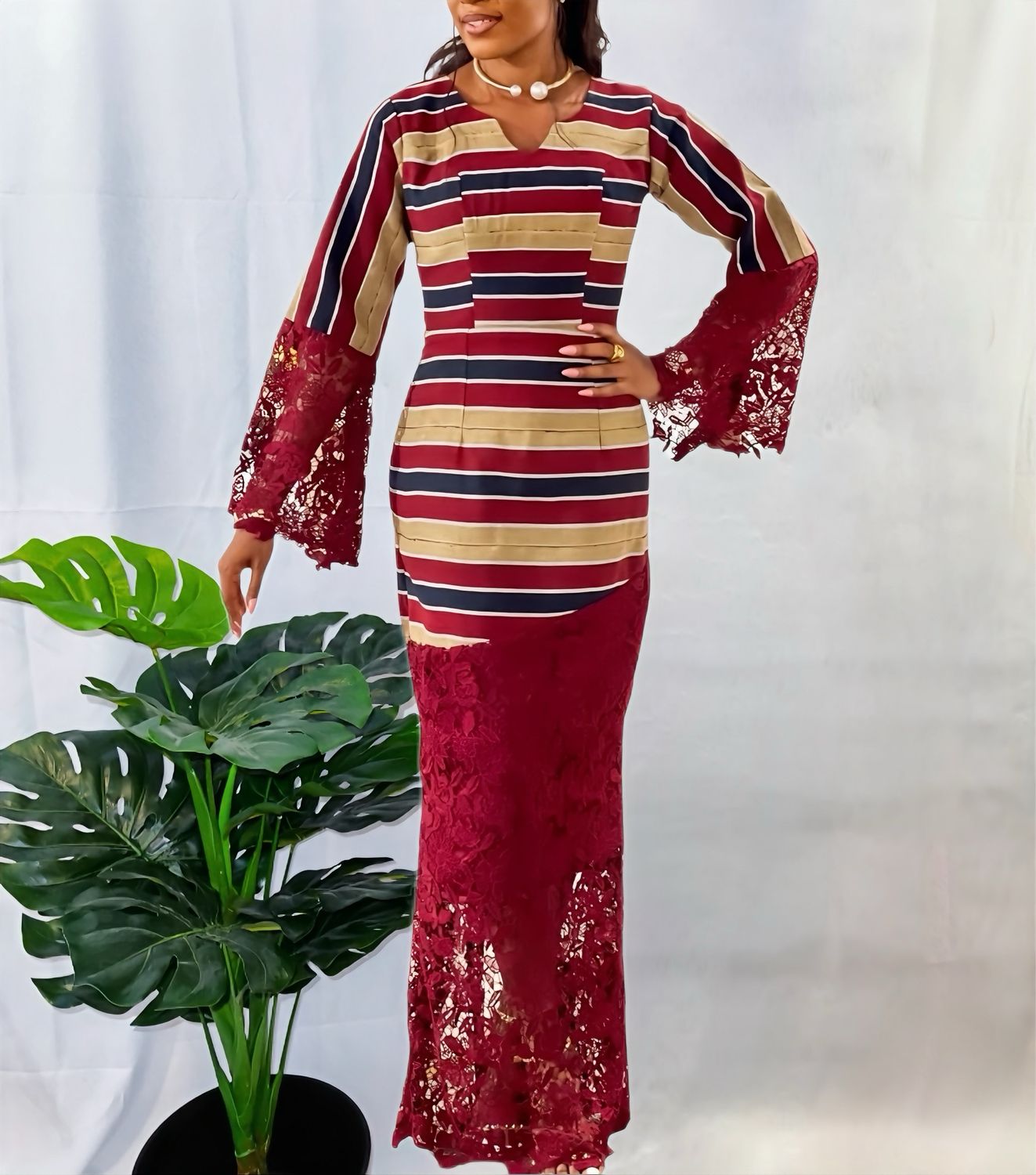 Imose Aso Oké X Lace Dress