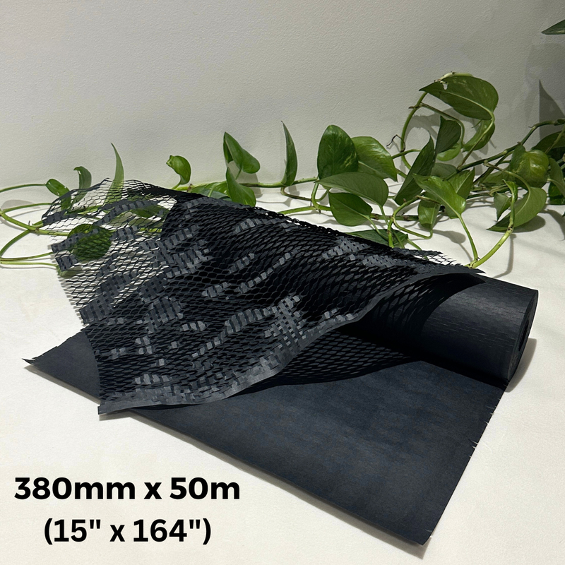 380mm x 50m Black Honeycomb Wrapping Paper