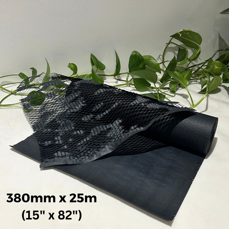 380mm x 25m Black Honeycomb Wrapping Paper