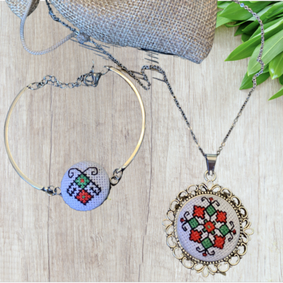 Model “ Vladislava “ Handmade Pendant Necklace And Bracelet
