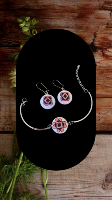 Model “ Andrea “ Earrings And Bracelet Set