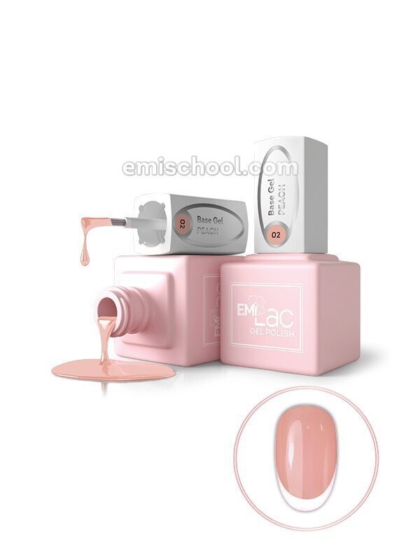E.MiLac Base Gel Peach #02, 9 ml.