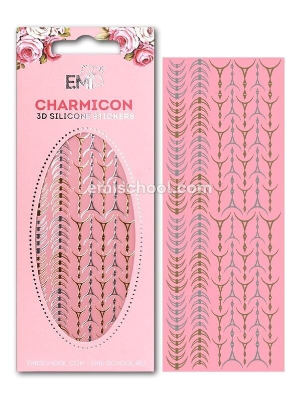 Charmicon 3D Silicone Stickers Lunula #33 Gold/Silver