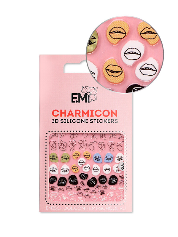 Charmicon 3D Silicone Stickers #125 Lips & Eyes