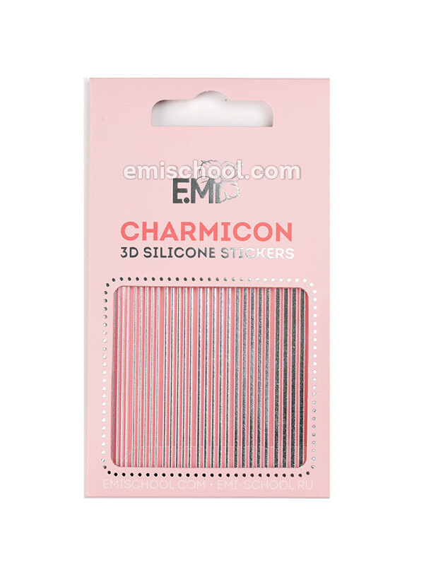 Charmicon 3D Silicone Stickers #118 Lines Silver