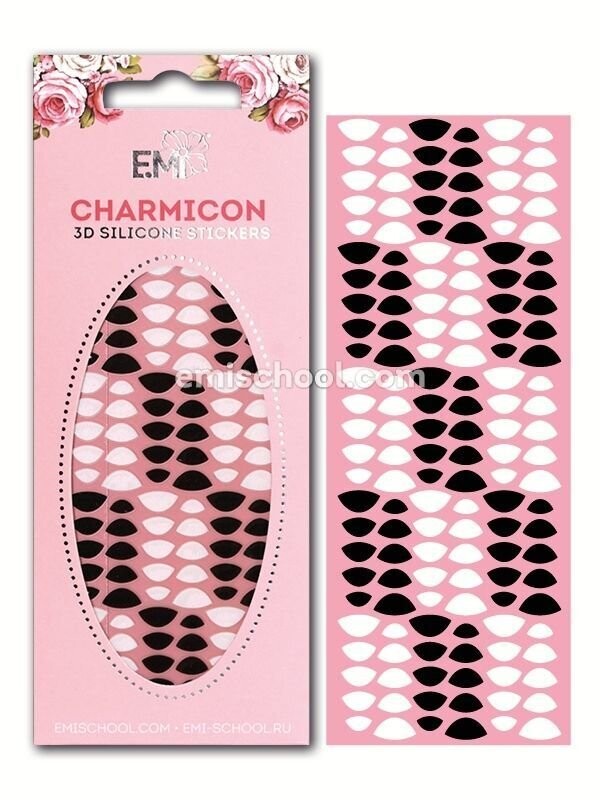 Charmicon 3D Silicone Stickers Lunula #8 Black/White