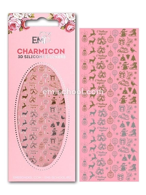 Charmicon 3D Silicone Stickers New Year MIX Gold/Silver