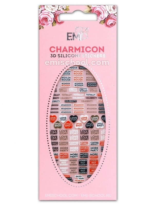 Charmicon 3D Silicone Stickers #85 Words