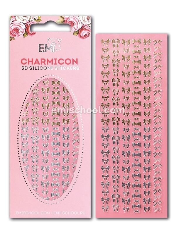 Charmicon 3D Silicone Stickers Bows Gold/Silver
