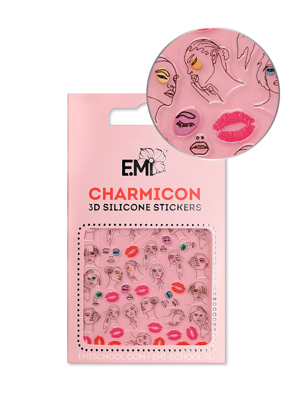 Charmicon 3D Silicone Stickers #123 Lips &amp; Faces