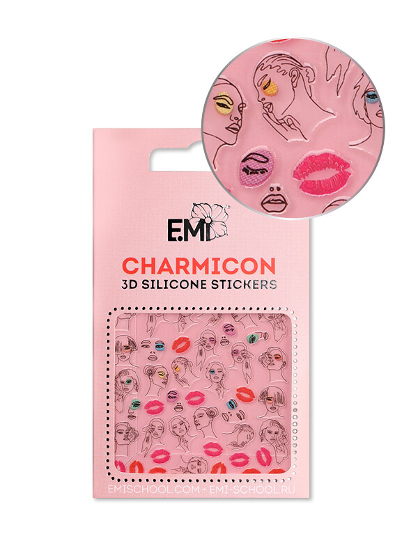 Charmicon 3D Silicone Stickers #123 Lips & Faces