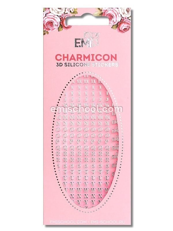 Charmicon 3D Silicone Stickers Letters Silver
