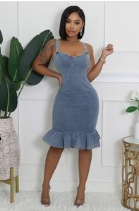 Denim Dress Ruffle