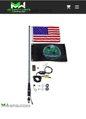 3ft MWhips Led Flag Pole with flags