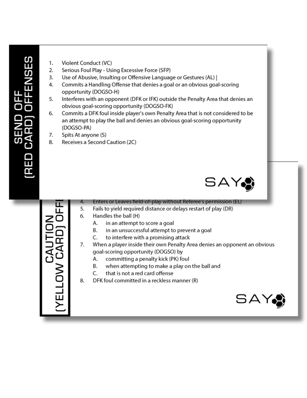 Referee Decision Making Cards (Red &amp; Yellow Cards) - 20 Pack