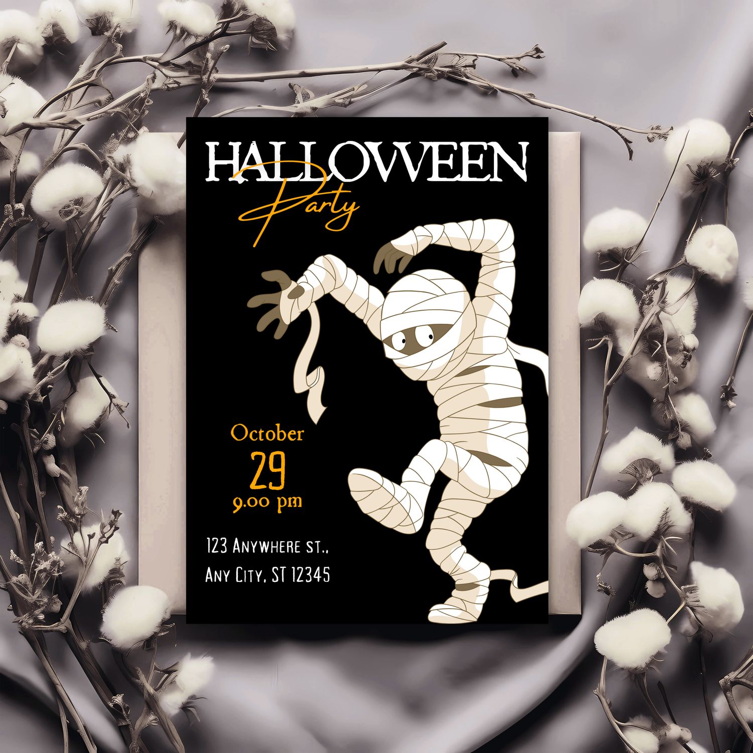 Glossy Personalised Halloween Invites