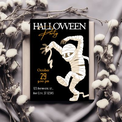 Glossy Personalised Halloween Invites