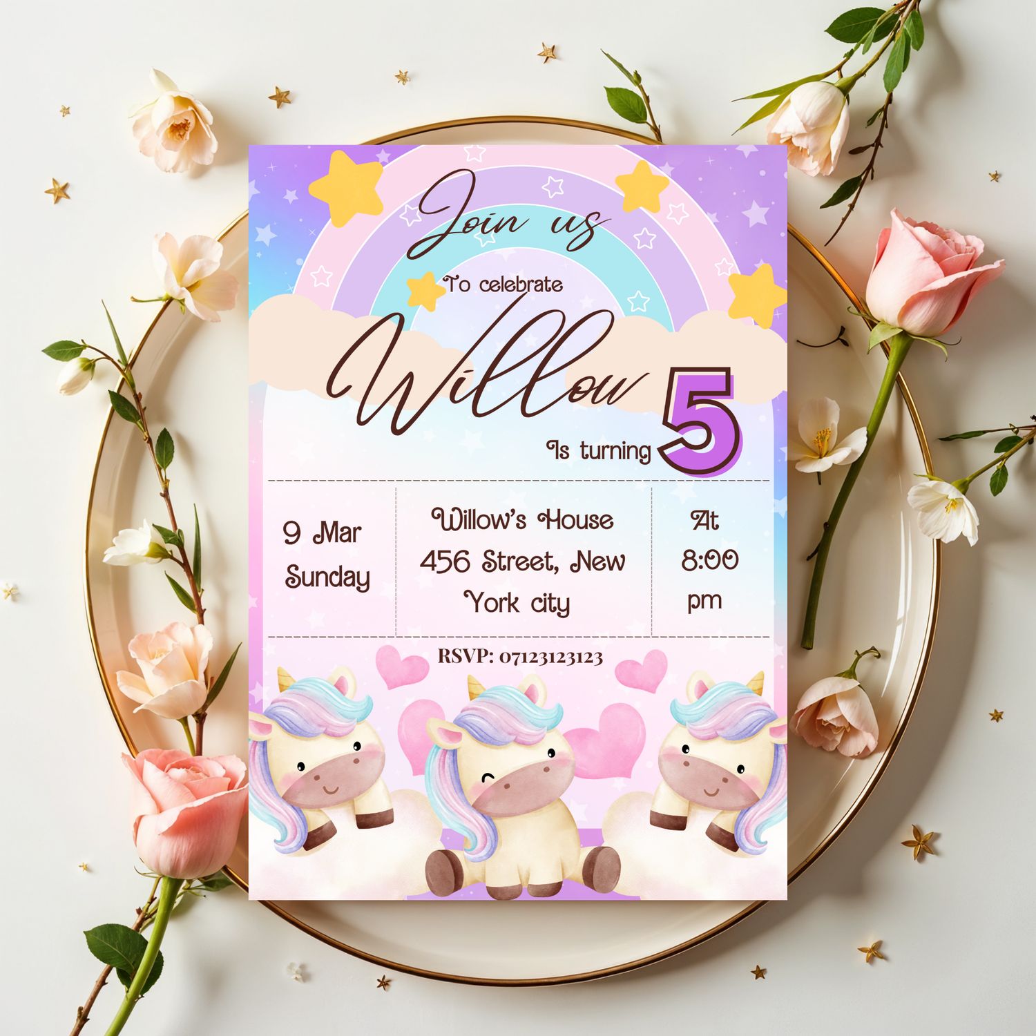 Enchanted Collection Glossy Personalised Invitations