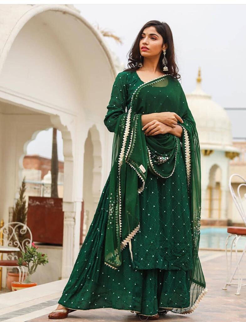 Modish Georgette Dress With Embroidery Work