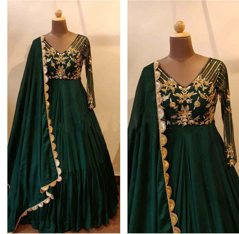 Vibrant Green Color New heavy Party Wear Suit