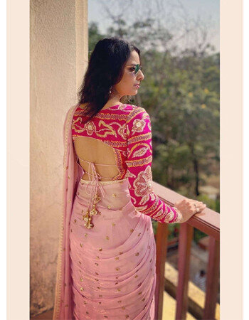Majesty Baby Pink Sari Design
