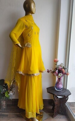 Delightful Party Wear Yellow Color Salwar Suit