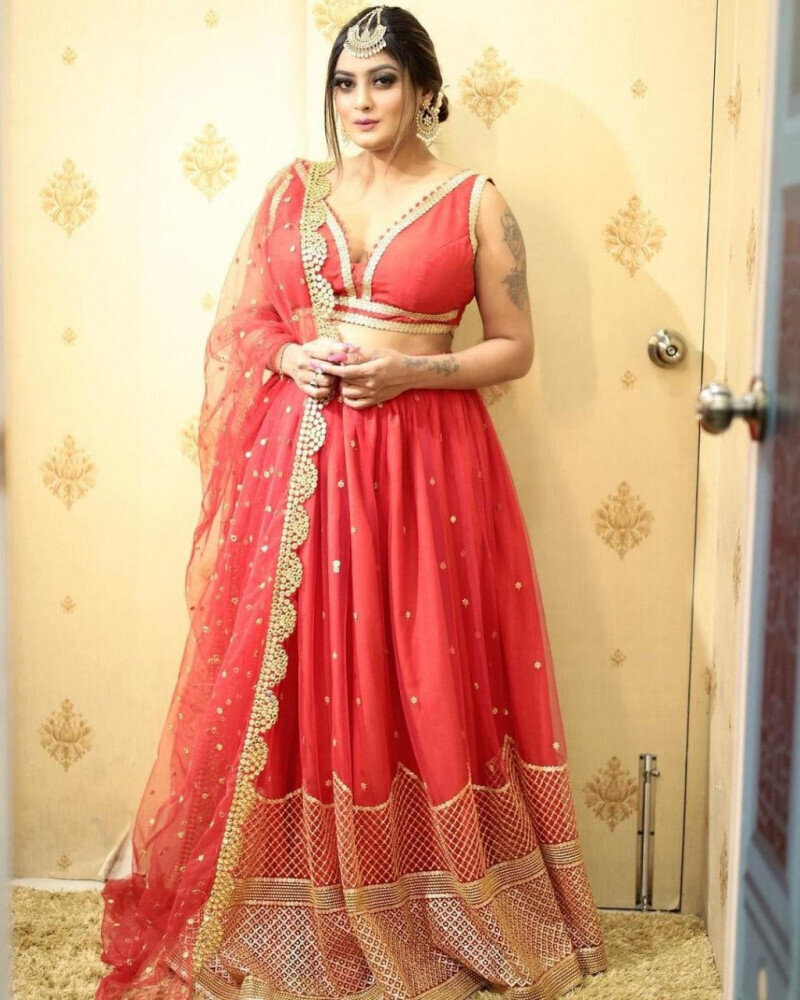 Designer Red Colored Wedding Lehenga Choli 2021