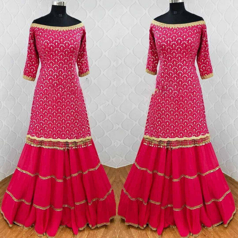 Classy Pink Designer Sharara Suit