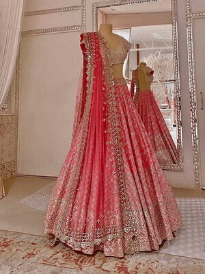 Modish Pink Wedding Wear Lehenga Choli Online