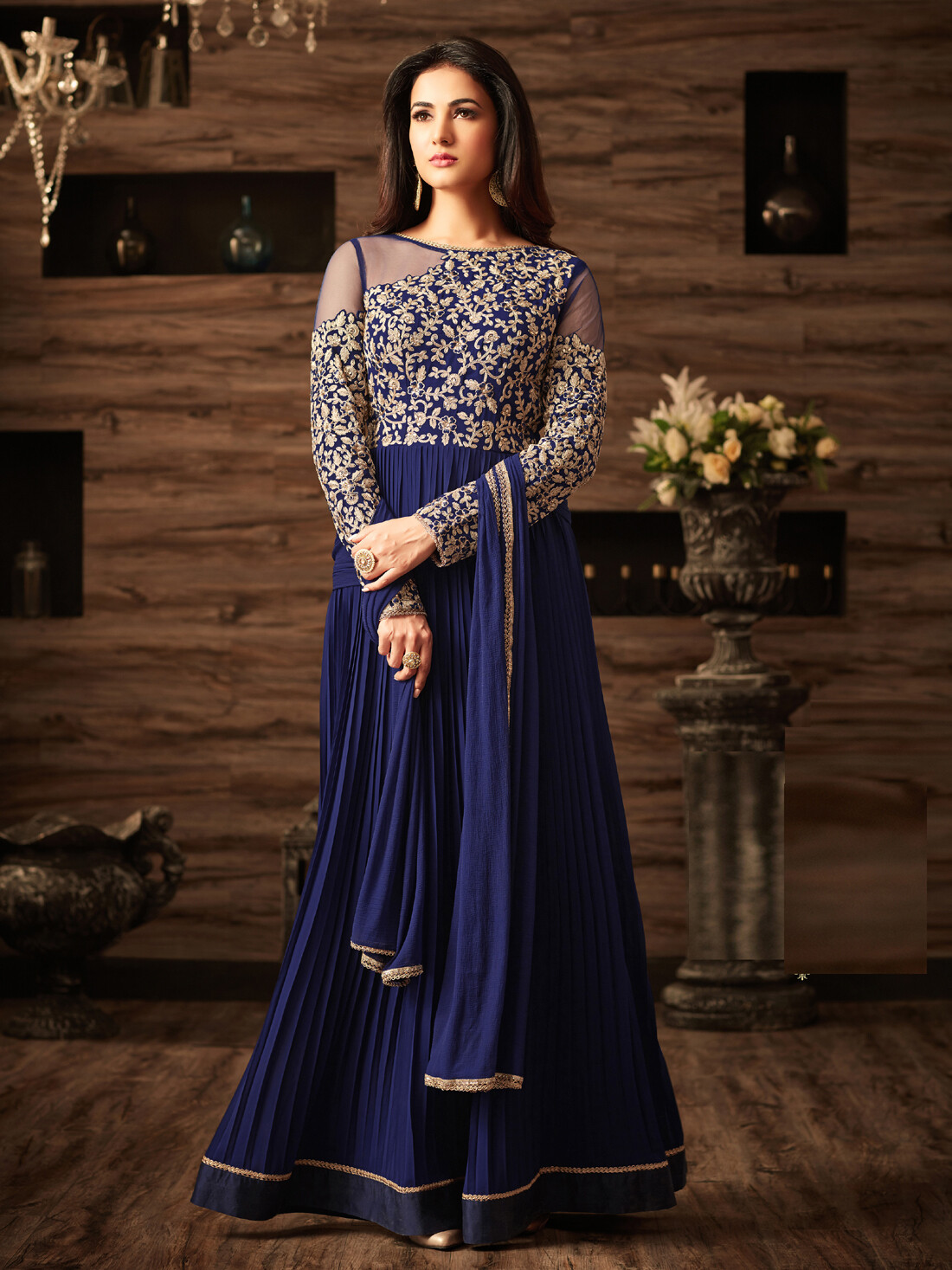 Sonal  chauhan Designer Blue Festive Wear Anarkali Salwar Kameez