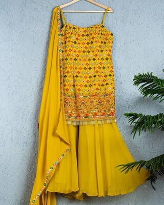 Occasion Of Haldi Special Yellow Sharara Suit
