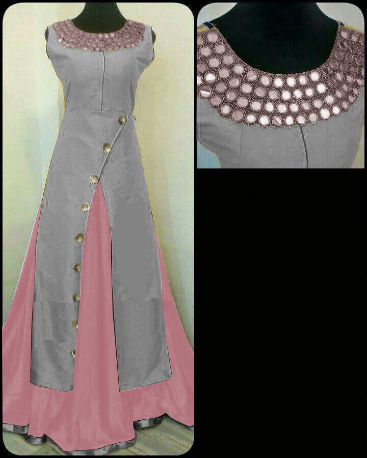 Latest Grey And Pink Palazzo Suit