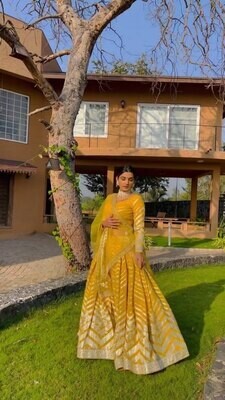 Pleasance Yellow Embellished Sequin Work Lehenga Choli