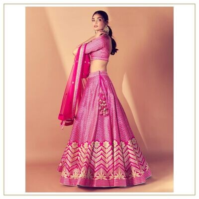 Vani Kapoor Looked Rani Pink Designer Lehnega Choli