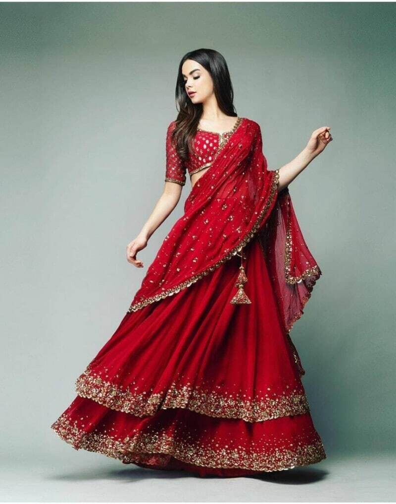 Beauteous Red Wedding Lehenga Choli