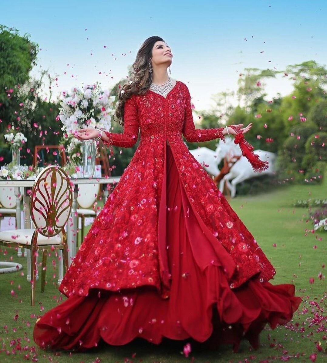 Latest Elegant Red Designer Gown